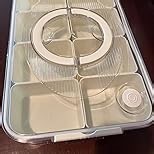 Divided Serving Trays with Lid Handle Snack Containers with Perfect for Food Storage Candy Serving Veggie Tray