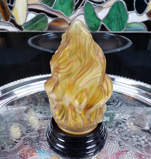 Antique Flame Carnival Glass Lamp Shade: Art Deco Satin Replacement Globe - Etsy