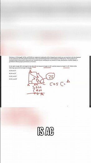 Finding Hypotenuse: Cosine Strategy for Angle Calculation