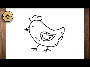 How to draw an easter chicken easy step by step