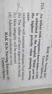 An infant with congestive heart failure (CHF) is admitted to th... | Filo