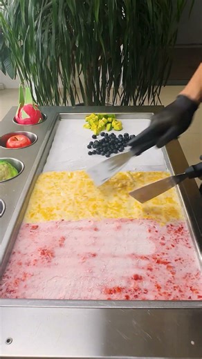 Colorful Street Ice Cream Magic in Seconds #shorts #satisfying #icecream