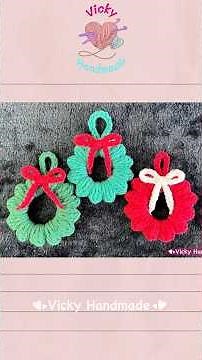 Easy Crochet Christmas Wreath 🎄💚❤️ / Crochet Tutorial #crochet #diy #christmas #handmade