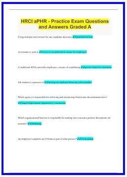 HRCI aPHR Practice Exam Questions and Answers Graded A1908 636x882