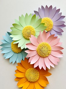 DIY Paper Daisy Garland: SVG Template, Rainbow Spring Decor (digital File) - Etsy