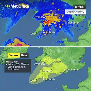 🌧️❗ The Met Office has issued a yellow weather warning for heavy rain across Cornwall from midnight until 2pm on Wednesday (September 3). ⚠️ Flooding is possible in some areas. Expect spray on roads. Stay safe out there and allow extra time for journeys. | Cornwall Council