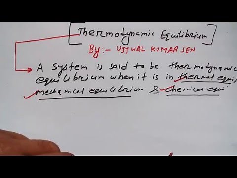 Thermodynamics Equilibrium- Chemical, Mechanical and Thermal Equilibrium-
