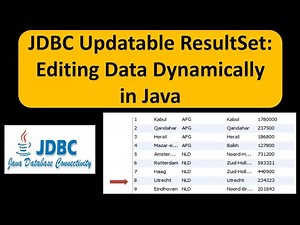 JDBC Updatable ResultSet: Editing Data Dynamically in Java