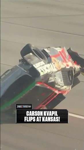 Carson Kvapil goes for a violent roll at Kansas Speedway 👀 #nascar #carsonkvapil #wreck