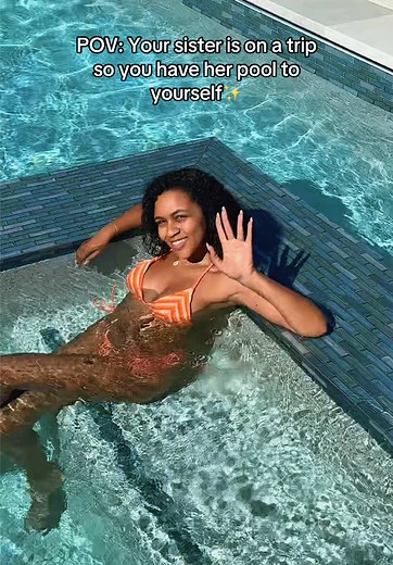 @Fashion Nova I had to wear my cute new swimsuit somewhere!😅🤭 🔎 Jasmine II Stripe Terry 2 Piece Bikini - Orange/combo 🔎 Ula Raffia Sandals - Ivory #swimsuit #poolday #sandals