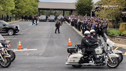 2.5K views · 36 reactions | The memorial service for three officers killed in the line of duty in York County included a flyover and gun salute with bagpipes. | Pocono Record | Facebook