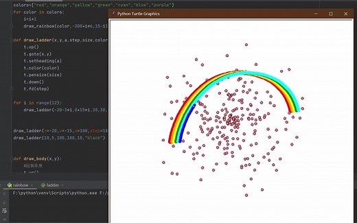 python绘制彩虹