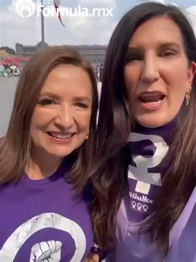 Xóchitl Gálvez y Kenia López Rabadán juntas en la marcha del #8M2026 en la #CDMX. #Tktokinforma #8m #diainternacionaldelamujer