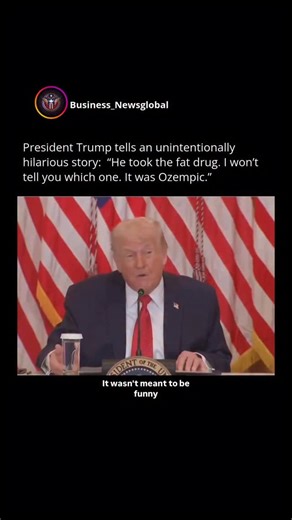 Freedom Frontline | Business News | Politics on Instagram: "President Trump went off script during a recent appearance and delivered an unscripted line that instantly went viral. While telling a story, he joked about someone taking a “fat drug,” then paused before revealing it was Ozempic, catching the audience off guard and triggering laughter across the room. The moment highlighted Trump’s trademark speaking style, mixing blunt humor with spontaneity, even while discussing serious policy topic