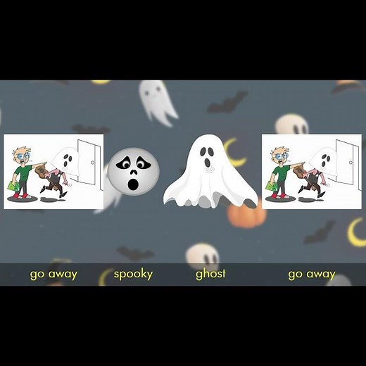 Learn English with Go Away! Super Simple Song | Halloween Song Picture with Subtitle part 4