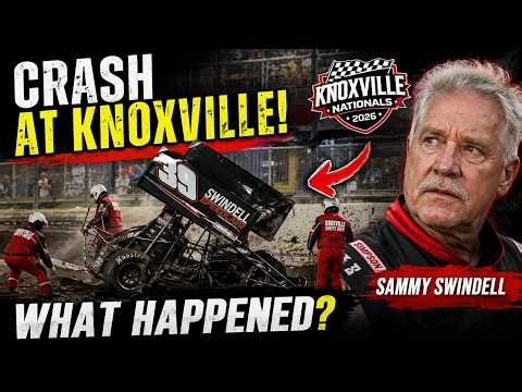 Sammy Swindell Crash at Knoxville Nationals 2026 | Breaking: Legend Flips in Heat 1 Qualifying