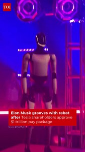 Elon Musk, already the world’s richest man, just got richer after Tesla shareholders approved a nearly $1 trillion pay package for the next decade. The billionaire marked the moment in style — by dancing with Tesla’s humanoid robot, #Optimus, at the company’s annual meeting in Austin, #Texas. #ElonMusk #Tesla #RobotDance #PayPackage #TechNews | GadgetsNow