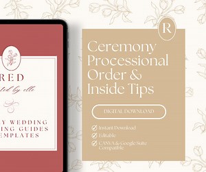 Wedding Ceremony Processional Order Template - Etsy
