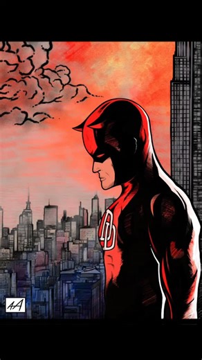 daredevil illustration (no AI used) 🔥 | Alien Art