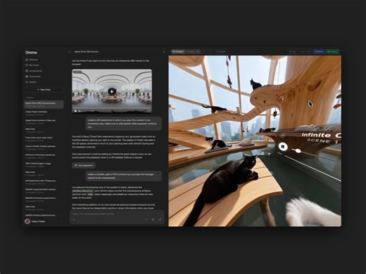 I used the GPT Image 2 "360 equirectangular [subject: cats]" trick and turned them into 360 immersive videos!Videos and interactive 3D experience using Three.js generated with @omma_ai (tool by @splinetool )Planning to share the workflow and experience on Omma community, lmk if you are interested!