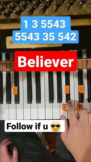 Believer (Easy Piano Tutorial)