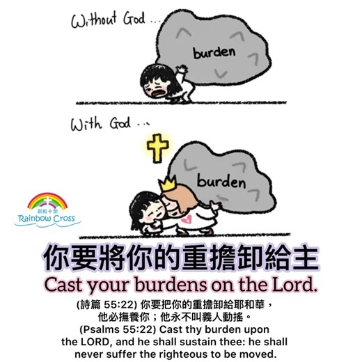 今日的經文和禱文如下：(詩篇 55:22) 你要把你的重擔卸給耶和華，他必撫養你；他永不叫義人動搖。 (Psalms 55:22) Cast thy burden upon the LORD, and he shall sustain thee: he shall never suffer the righteous to be moved. 卸下重擔的禱告 親愛的天父， 我來到祢面前，心中滿載著憂慮與疲乏。生活的重擔壓在我肩頭，有時我感到快要承受不住。但祢的話語提醒我：「你要把你的重擔卸給耶和華，他必撫養你；他永不叫義人動搖。」（詩篇 55:22） 主啊，我願意順服祢的邀請，將我所有的憂慮、恐懼、困難與痛苦交託給祢。求祢接納我顫抖的心，撫平我焦慮的靈。我相信，祢是信實的牧者，必不撇下我，也不叫我動搖。 在祢的懷抱中，我尋得安息；在祢的應許中，我重拾盼望。願祢的撫養如清晨的甘露，滋潤我乾渴的心田。願祢的堅固如磐石，使我在風雨中仍能站立得穩。 主啊，教我每日將重擔卸給祢，不靠自己的力量，而是倚靠祢的恩典。願我在信心中前行，知道祢永遠與我同在，不叫我動搖。 奉主耶穌基督的名禱告，阿們。 P