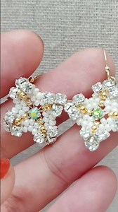 DIY Beaded Cross Earrings 串珠耳環 十字耳環 #beading #beadedjewellery #beaded #串珠