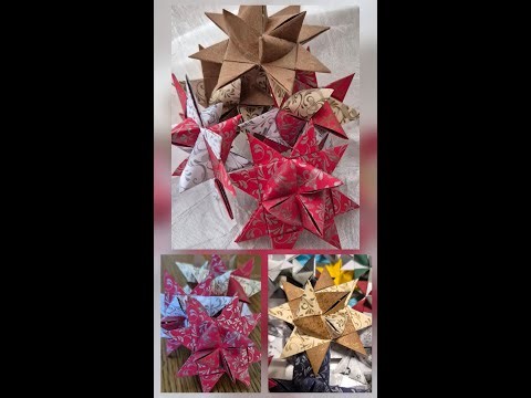 Fröbelstern falten zur Weihnachtsdekoration - detaillierte Bastelanleitung - top für Bastelanfänger