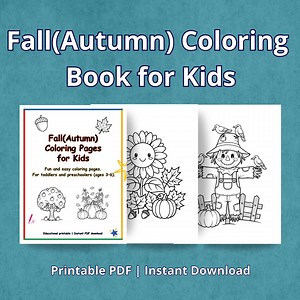 Livre de coloriage d'automne pour enfants, pages d'activités d'automne, PDF imprimable - Etsy France