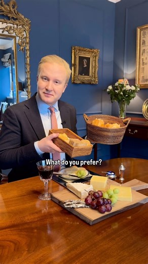 974K views · 2.3K reactions | Do you like a crusty stick? It’s not just personal preference which dictates what you use to eat your cheese! #dining #etiquette #williamhanson | William Hanson | Facebook