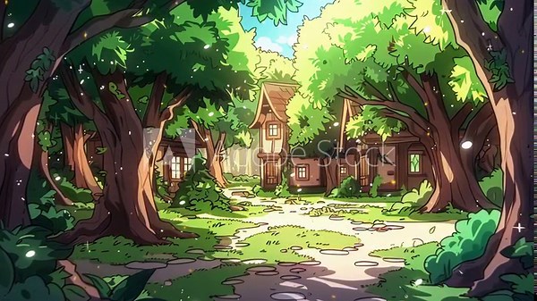 Cartoon background of forest animation anime. cartoon and anime style. anime. Animations