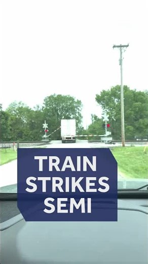 Viewer video: Train strikes semi in Cass County, Missouri