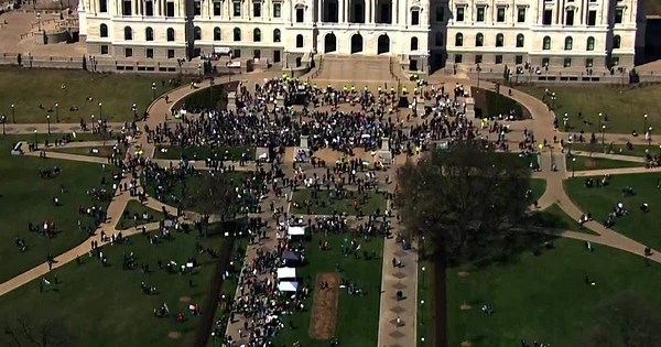 'Hands Off' protest at Minnesota State Capitol for Earth Day