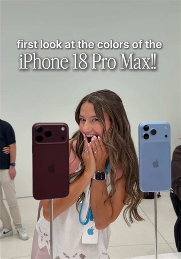 a first look at the colors of the iPHONE 18 PRO MAX!! 🤩📱✨ glacier, burgundy, black, and silver!! #iphone #iphone18pro #appleevent
