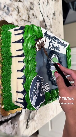 Seahawks Theme Sheet Cake Recipe and Decorating Tips