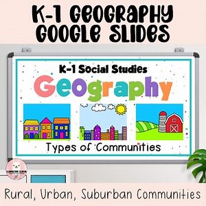 First Grade Types of Communities Rural Urban and Suburban Lesson Slides