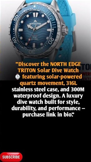 NORTH EDGE TRITON Solar Dive Watch – 316L Stainless Steel Luxury Quartz 300M ⌚