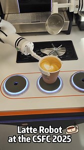 1K views · 23 reactions | 烙☕Meet the future of coffee barista! At the #ChinaScienceFictionConvention 2025 at #ShougangPark in #Beijing's #Shijingshan district, a precision-programmed latte robot is stealing the show—crafting picture-perfect cups that taste just as amazing as they look!⚡ #CSFC #CSFC2025 #ZGCForum2025 #CoffeeRobot | Science Link | Facebook