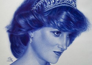 Drawing the Soul Awesome Princess Diana ballpoint pen drawing by Mostafa Mosad Khodeir's Gallery | Drawing the Soul
