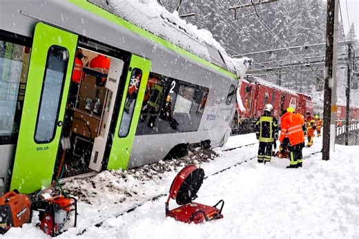 Several people injured after avalanche causes train to derail in Alps