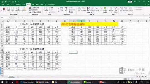 EXCEL教程：2张表格数据相加的2种方法