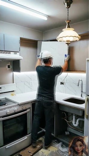 Amazing Small Kitchen Transformation! From Old to Modern in Minutes ✨