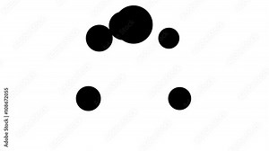 Progress loading bar UI indicator. Black Chasing Dots Loading Circle. Download progress, preloader animation web design template, interface upload. Animation of UI element in 4K alpha matte channel