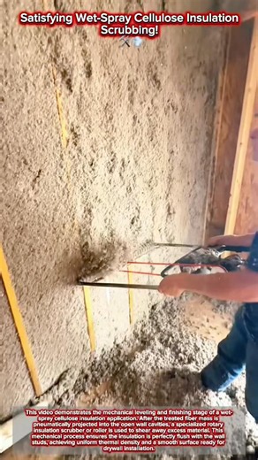 Satisfying Wet-Spray Cellulose Insulation Scrubbing! 🛠️💨