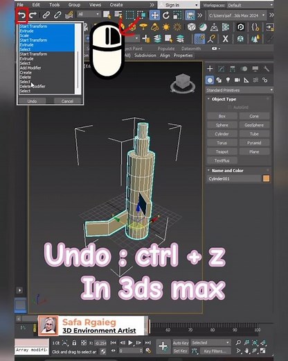 Don’t Panic —Just Undo! 3ds Max Quick Fix :Workflow & History Control#shortvideo #3dsmax #3dmodeling