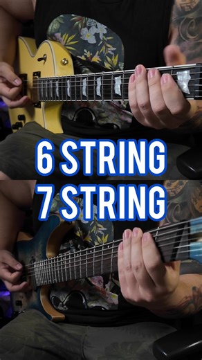 Battery riff comparison🤘- 6 String Vs. 7 String #guitar #metallica #comparison #metal