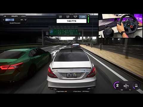 Mercedes AMG CLS 63 No Hesi Traffic cut - Asseto Cora | Steering + Shifter Gameplay