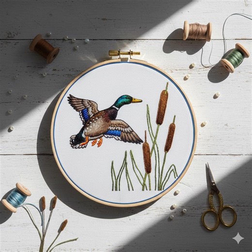 Mallard Duck Embroidery Design, Duck Bird Embroidery Template PDF File (instant Download) - Etsy UK