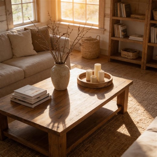 Handmade Reclaimed Chestnut Wood Coffee Table: Rustic Farmhouse Furniture - Etsy