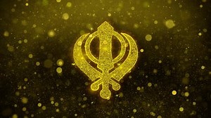 Khanda Religion Religious Symbol Sikhism Icon Stock Footage Video (100% Royalty-free) 1036160609 | Shutterstock